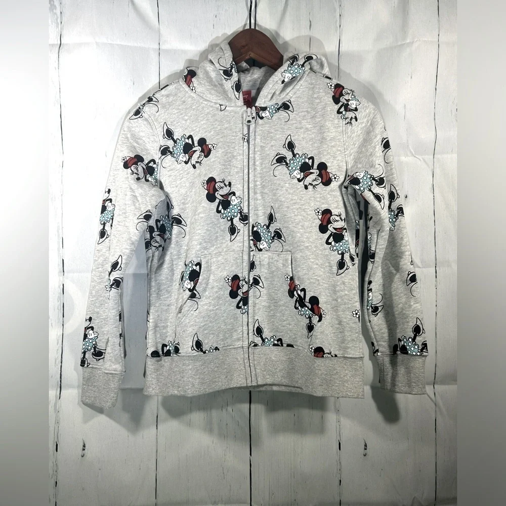 Disney Toddler Fleece Full Zip Up Hoodie Sweatshirt Outdoor Minnie Mouse XS 4/5